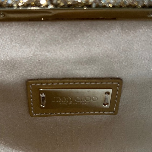 Jimmy Choo Gold Lame Glitter Clutch - Picture 7 of 7
